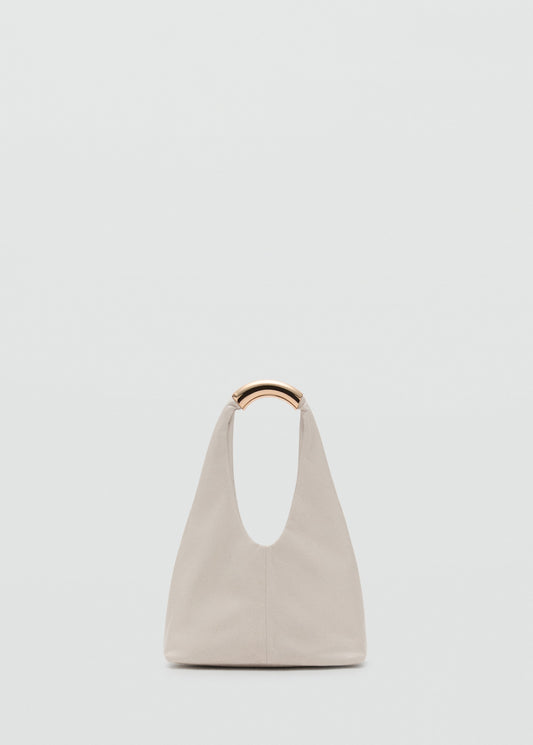 Handbag with metal handle