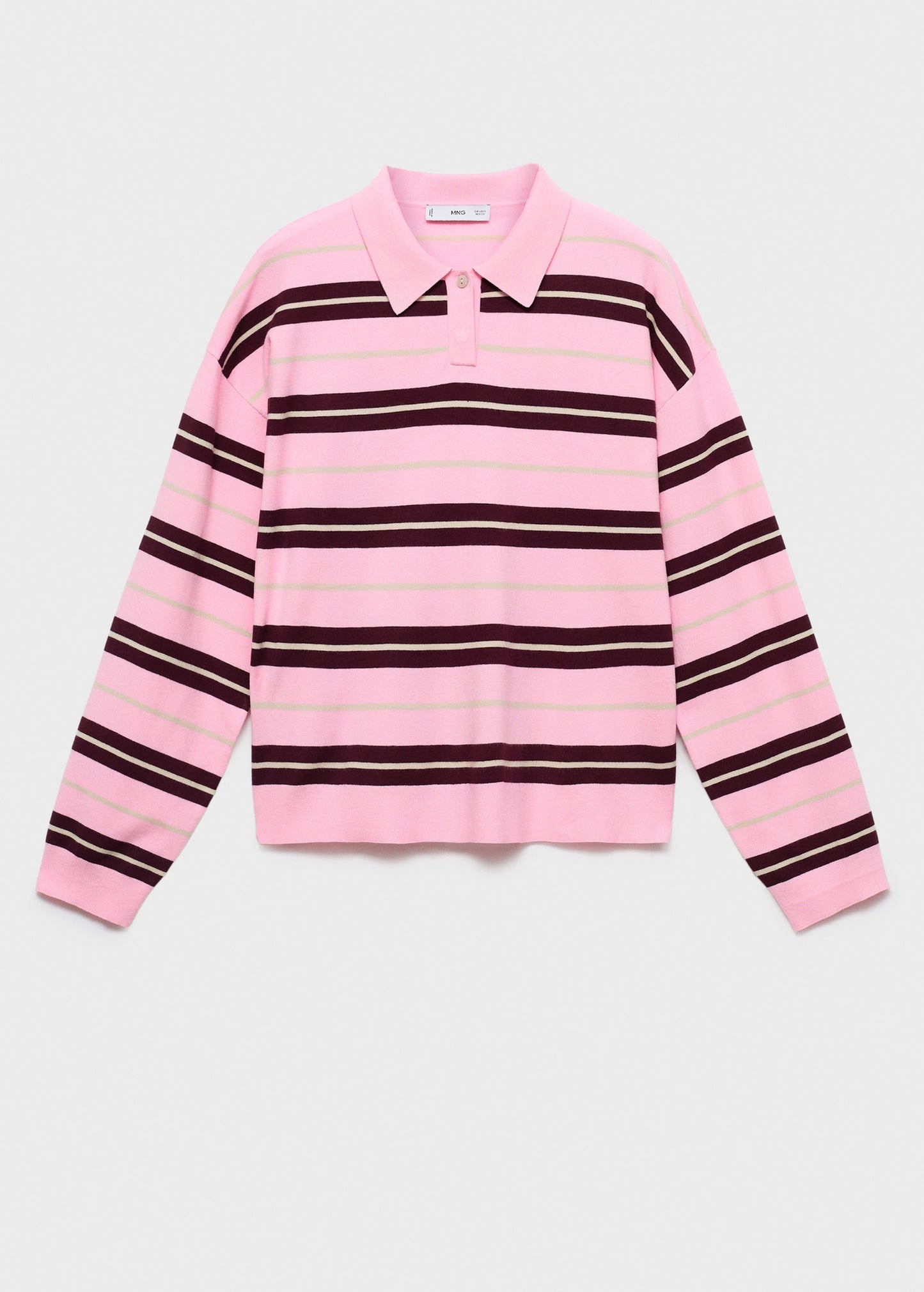 Striped polo-neck sweater