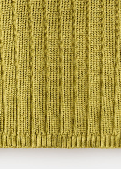 Polo-neck ribbed sweater