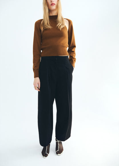 Sweater with cardigan-style detailing