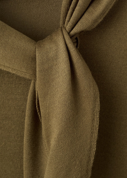 Knotted turtleneck sweater
