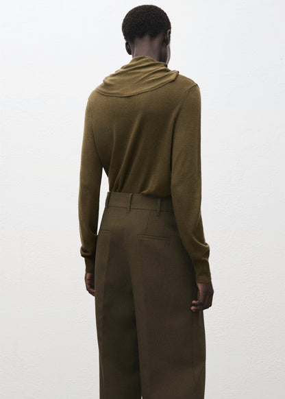 Knotted turtleneck sweater
