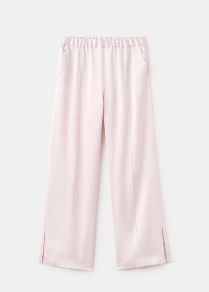 Satin trousers with side openings