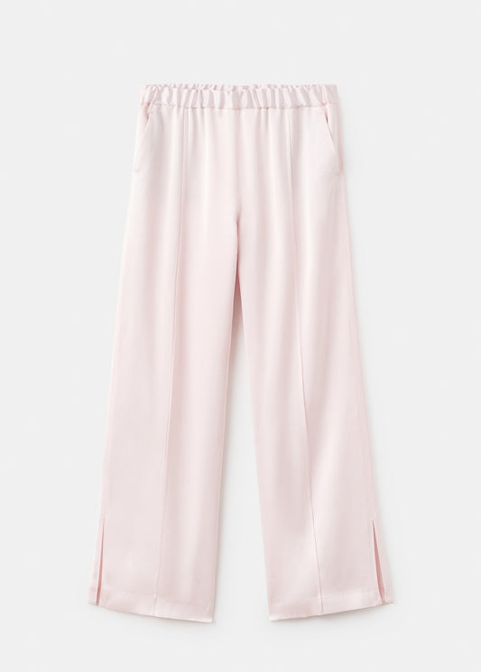 Satin trousers with side openings