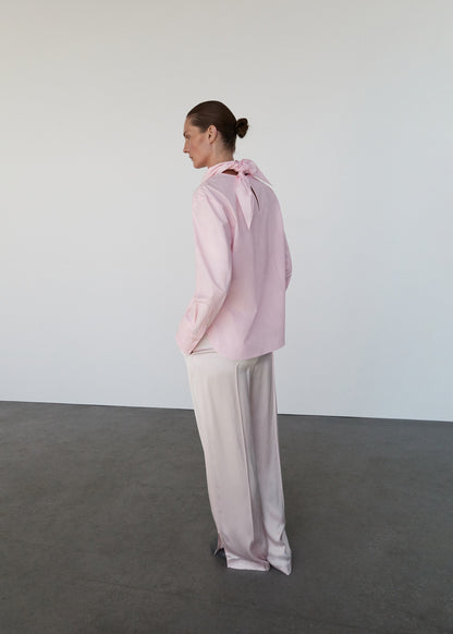 Satin trousers with side openings