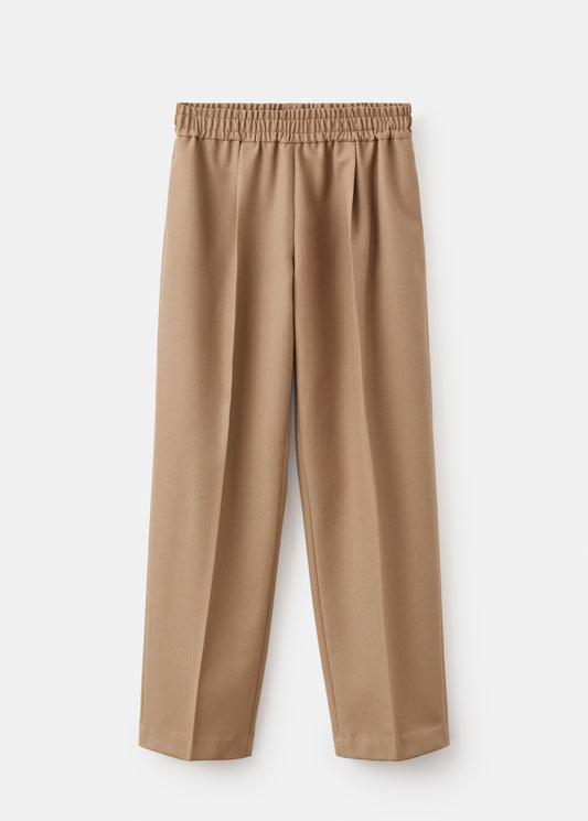 100% wool trousers with elastic waist