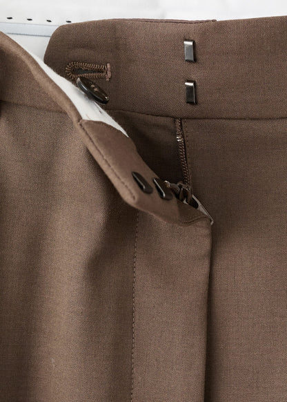 Pleated straight-leg suit trousers