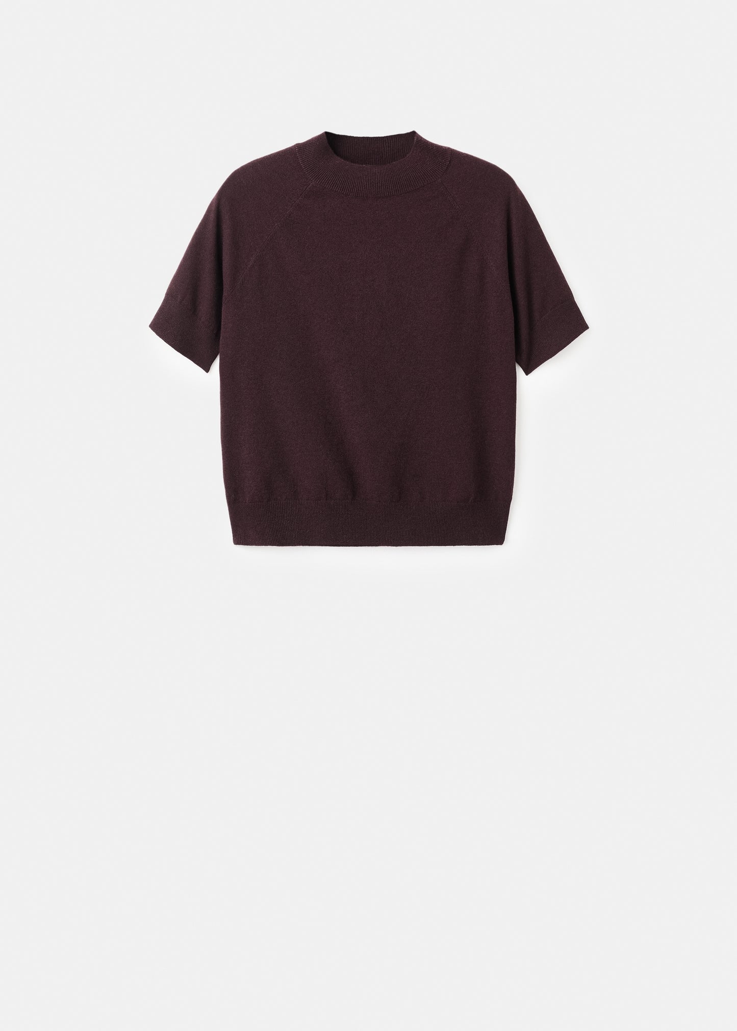 Short-sleeved wool-blend sweater