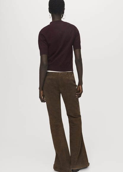 Short-sleeved wool-blend sweater