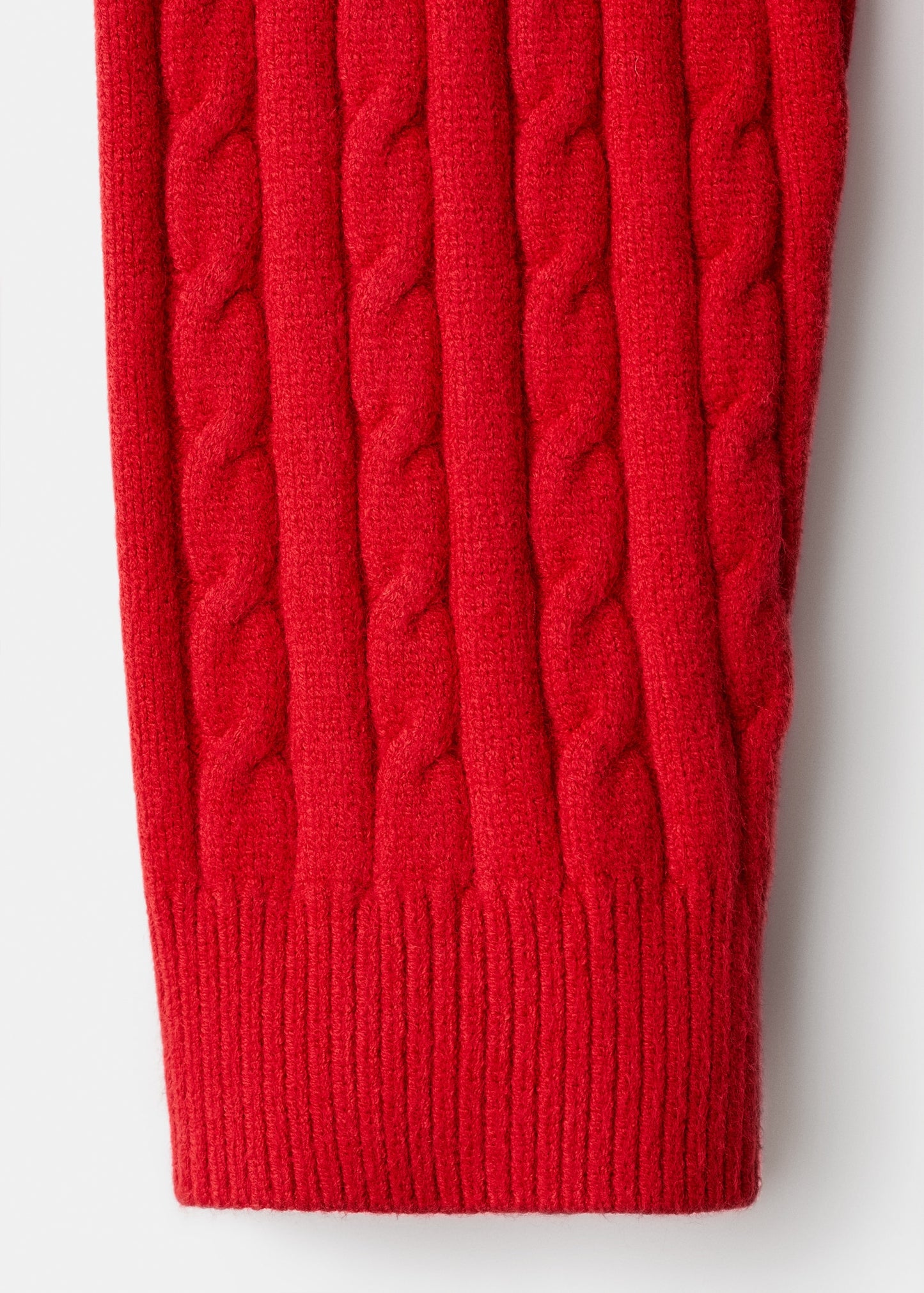 Cable knit zip neck jumper