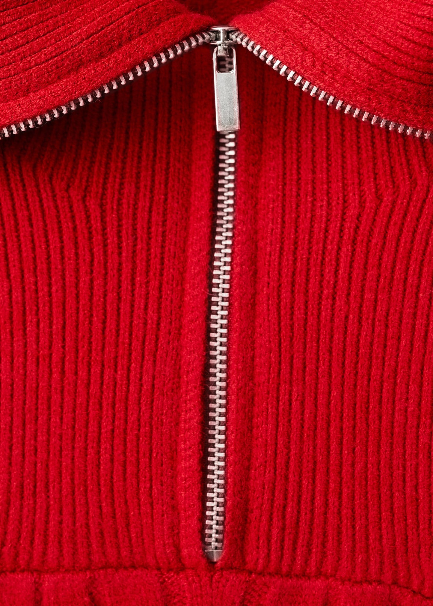 Cable knit zip neck jumper