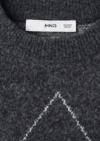 Diamond-patterned knit jumper