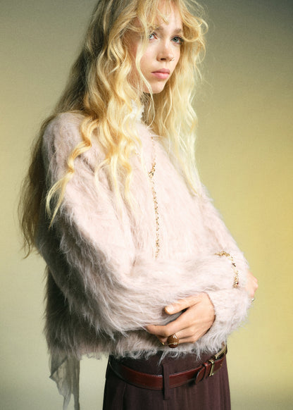 Fur-effect sweater