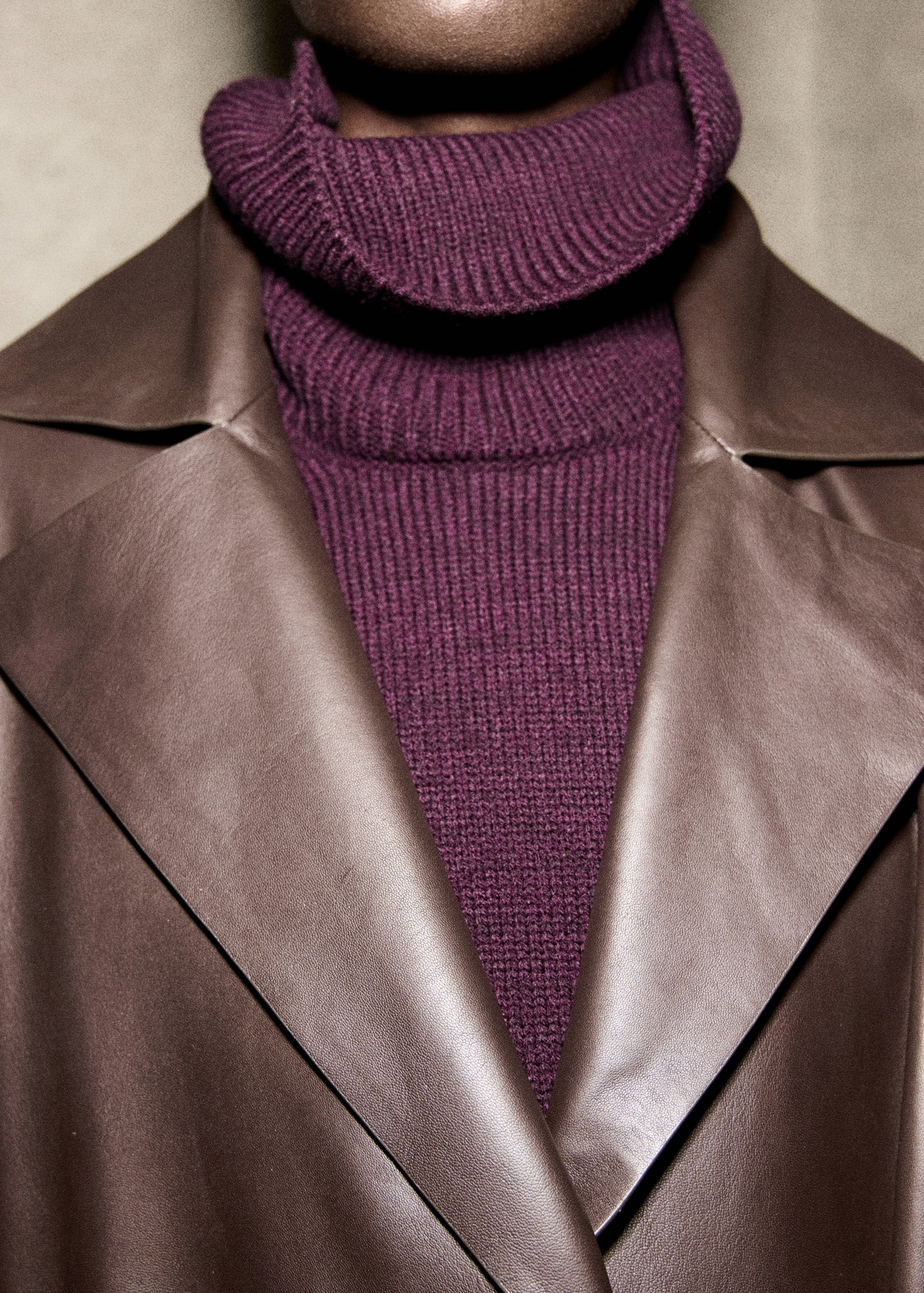 Turtleneck sweater with slits