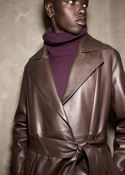 Turtleneck sweater with slits