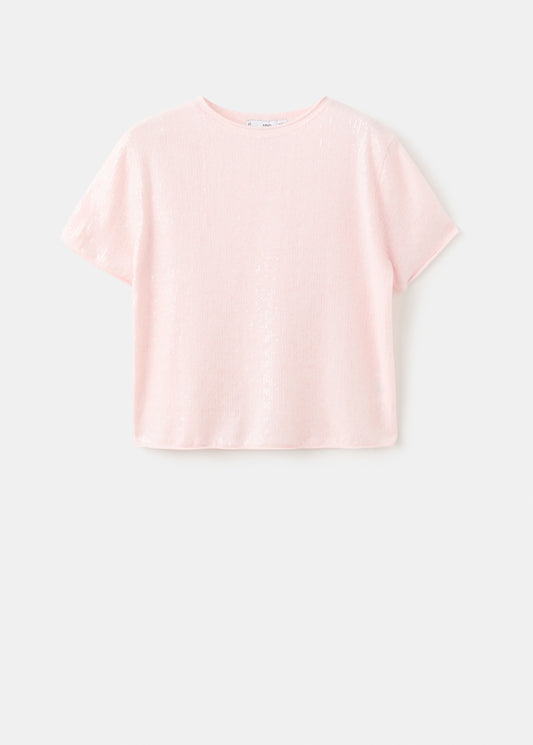 Short-sleeved sequin sweater