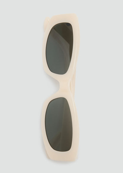 Contrasting rectangular-frame sunglasses