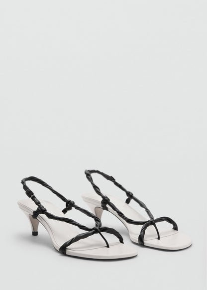 Ruched strips sandals