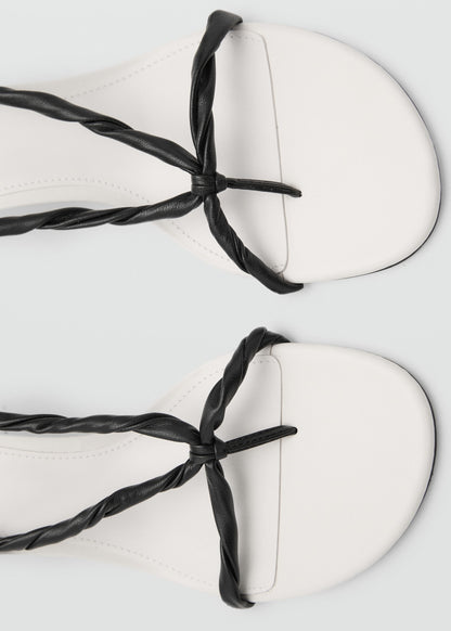 Ruched strips sandals