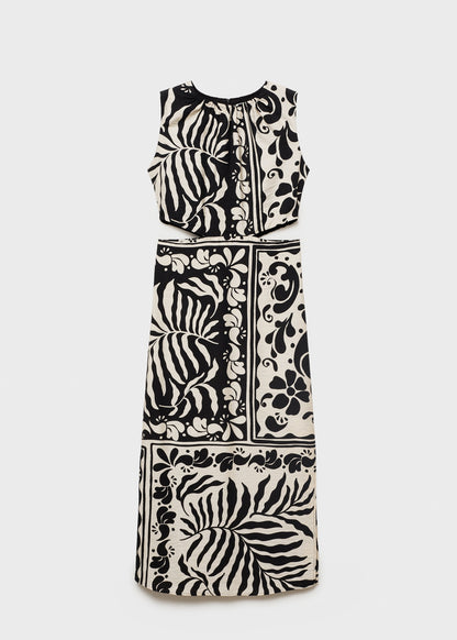 Printed dress with cut-out