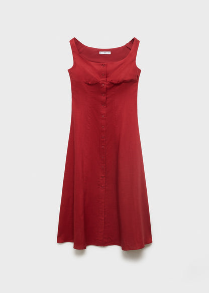 Buttoned midi dress
