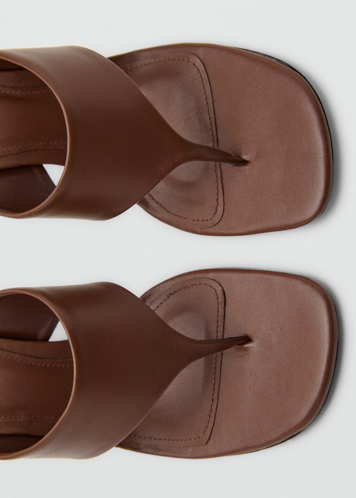 Contrast wedge leather sandal