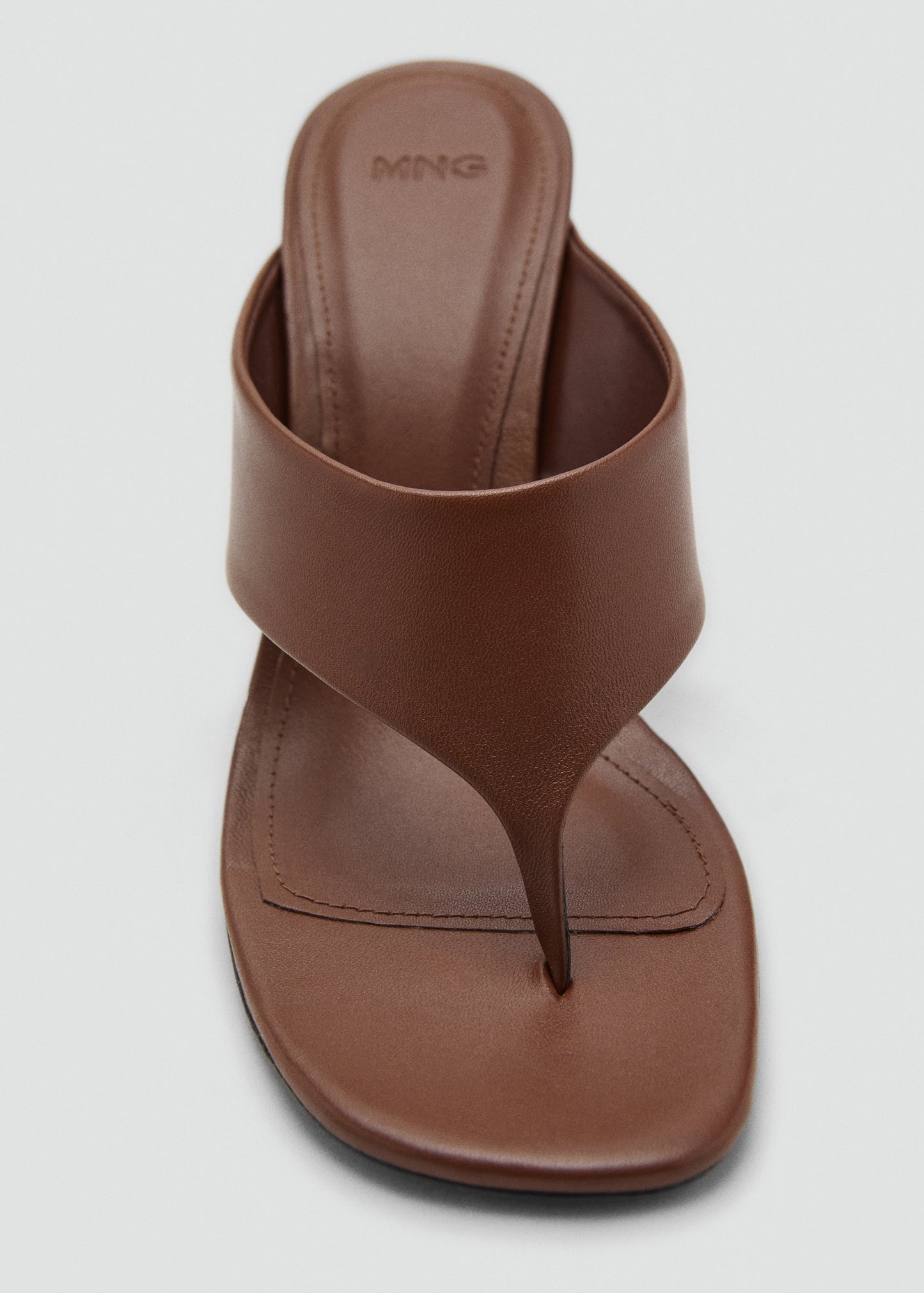 Contrast wedge leather sandal