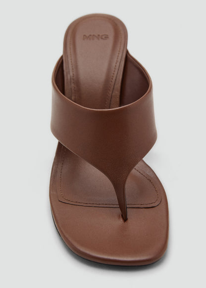 Contrast wedge leather sandal
