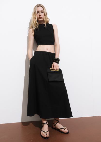 Flared cotton skirt