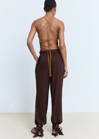 Balloon-style trousers with bows