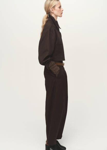 Pleated wide leg trousers