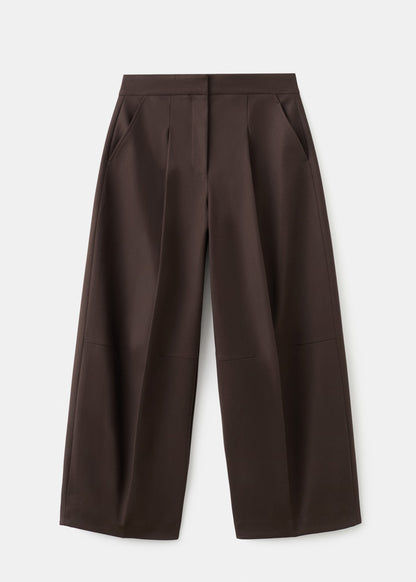 Pleated wide leg trousers
