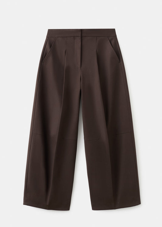 Pleated wide leg trousers