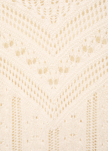 Knitted sweater with openwork details