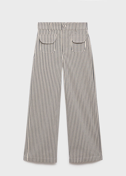 Striped trousers with pockets