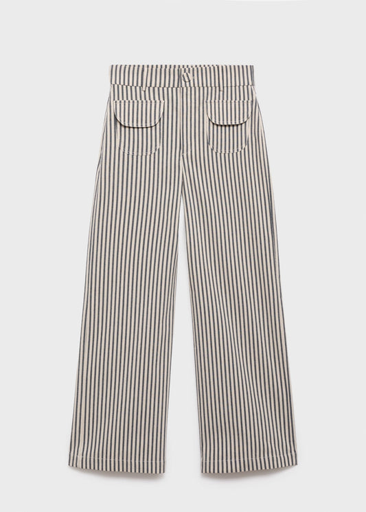 Striped trousers with pockets