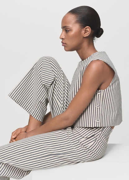 Striped trousers with pockets