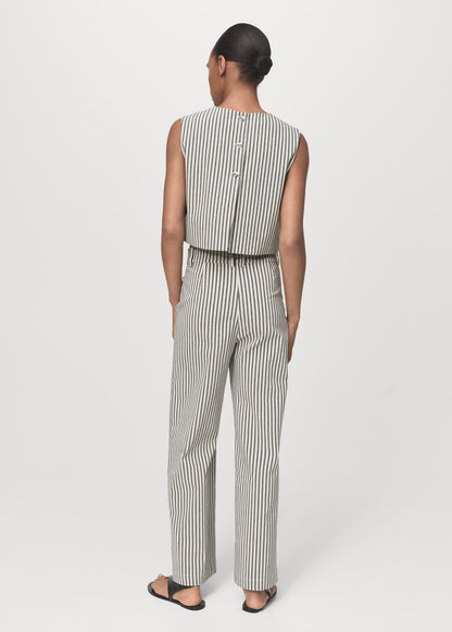 Striped trousers with pockets
