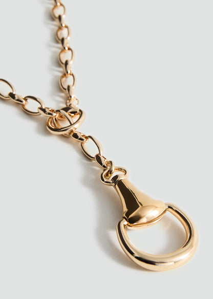 Metallic beaded pendant collar