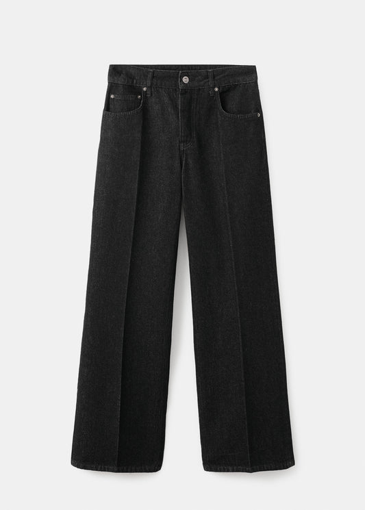Mid-rise straight jeans