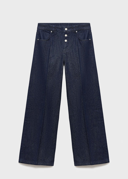 Low-rise straight-leg jeans with buttons