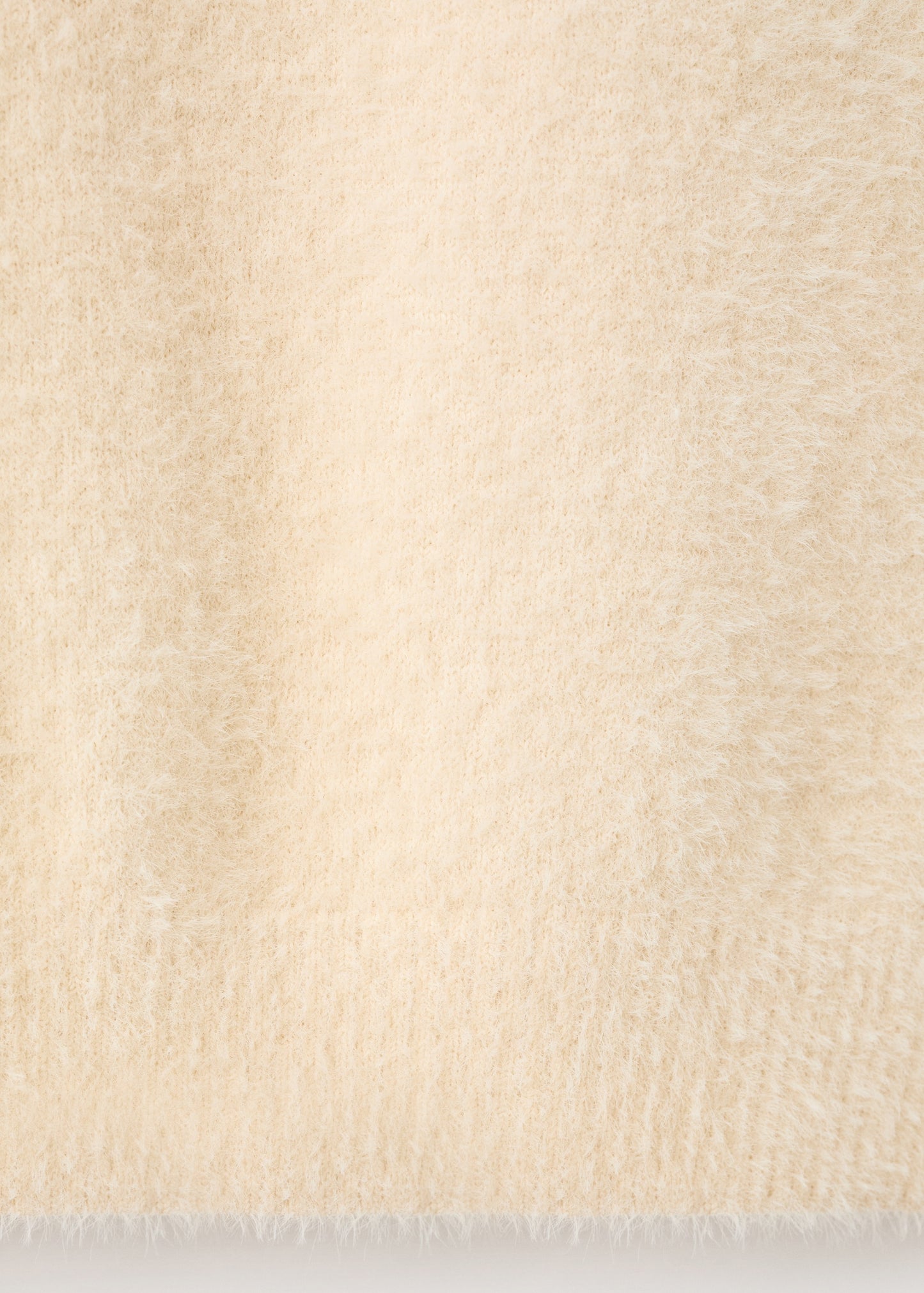 Faux fur effect polo collar jumper