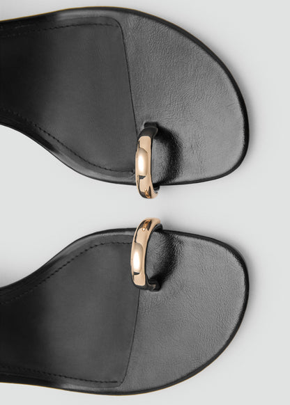 Heeled sandals with metallic detail