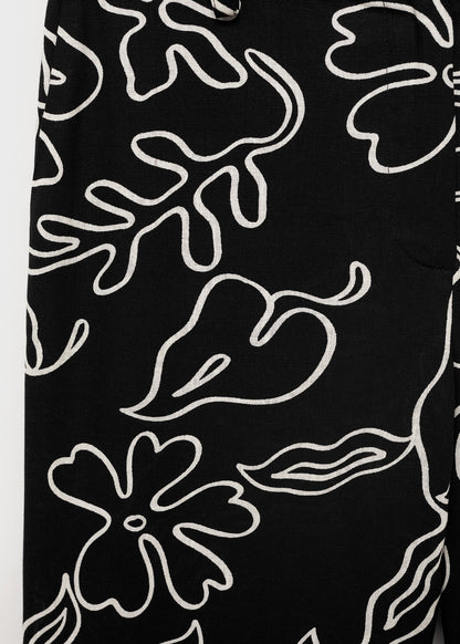 Floral print straight trousers