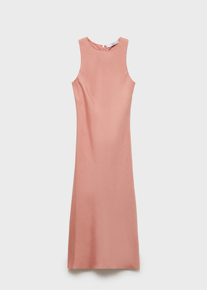 Linen-blend midi dress