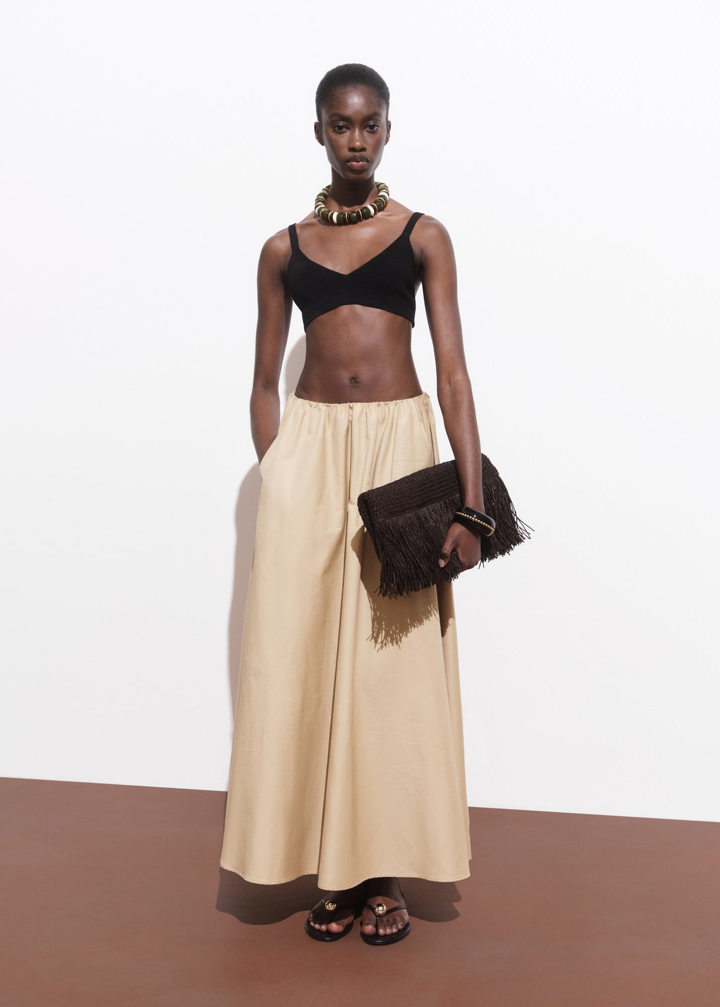 Flared cotton skirt