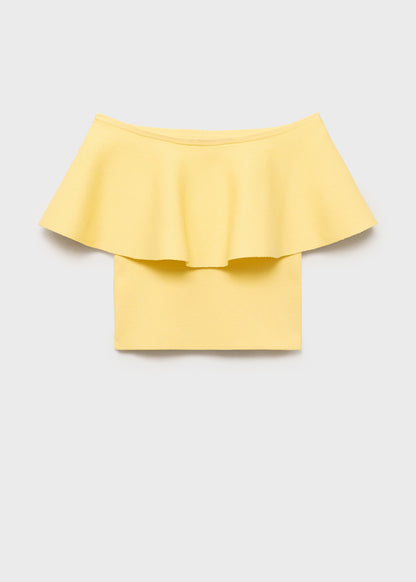 Maxi-ruffle strapless top