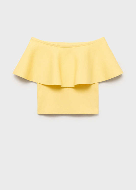 Maxi-ruffle strapless top