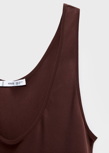 Satin low-cut dress