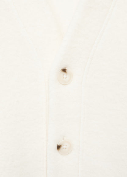 Cotton and wool cardigan with button fasteners
